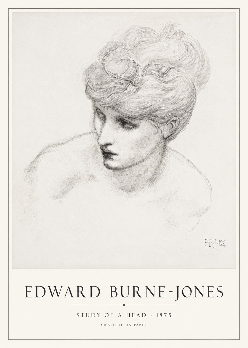 Edward Burne-Jones Study of a Head No1 - Poster