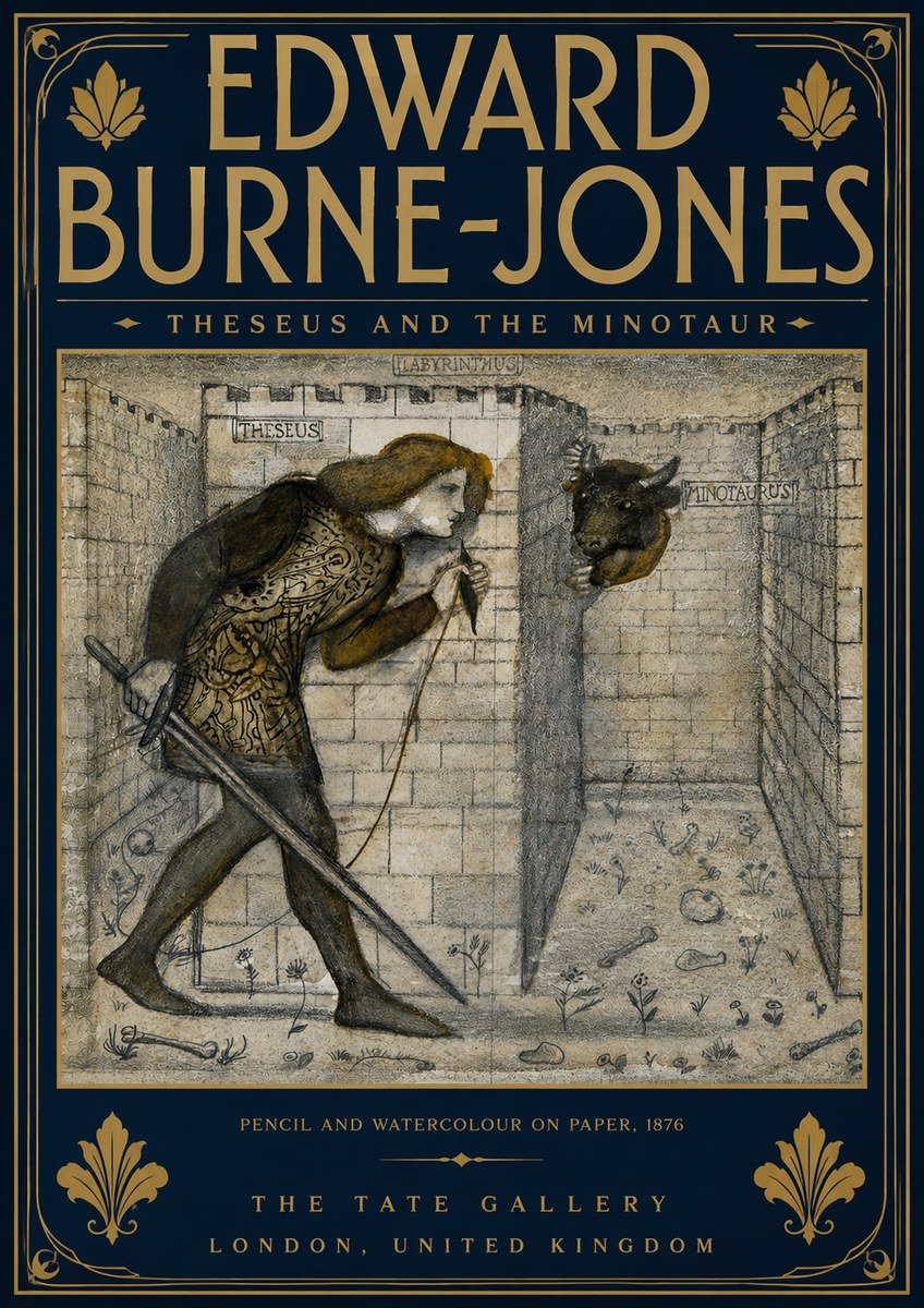 Edward Burne-Jones Theseus and the Minotaur No5 - Poster