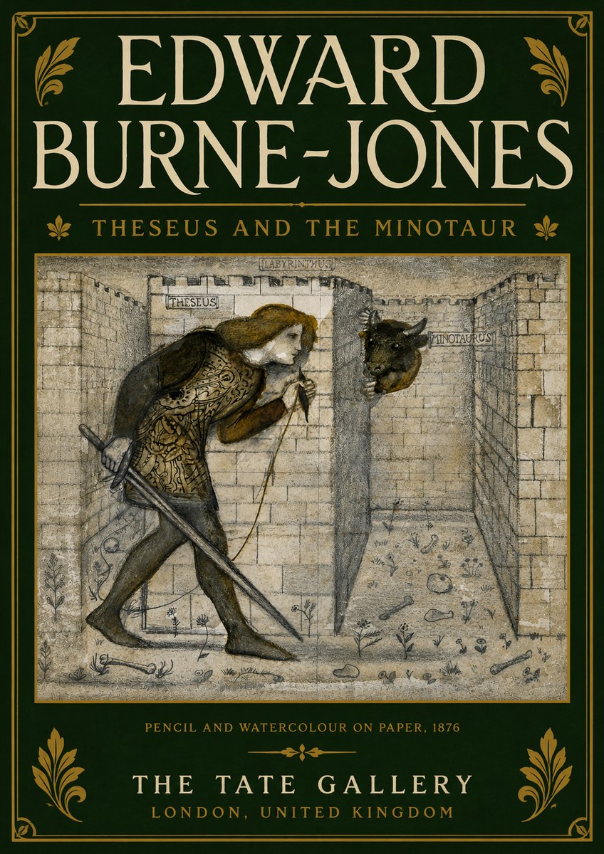 Edward Burne-Jones Theseus and the Minotaur No6 - Poster