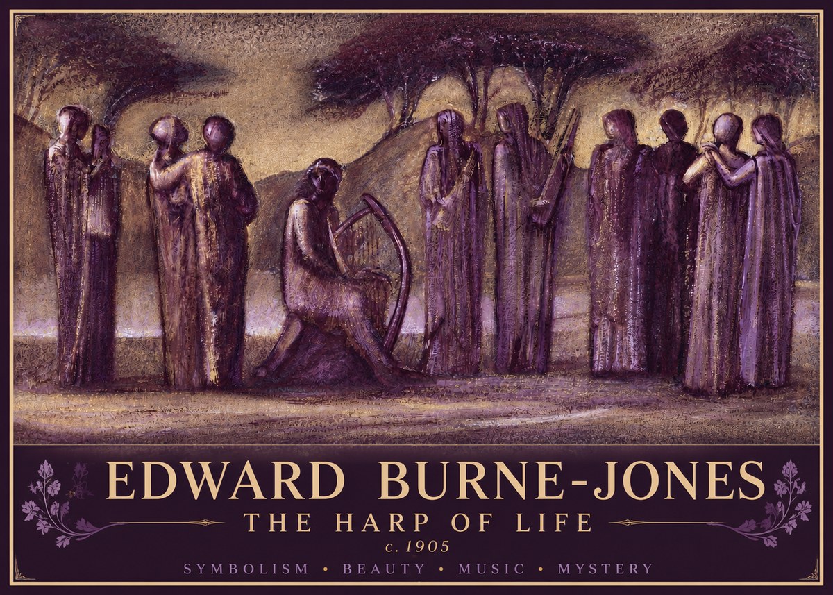 Edward Burne-Jones The Harp of Life No4 - Poster