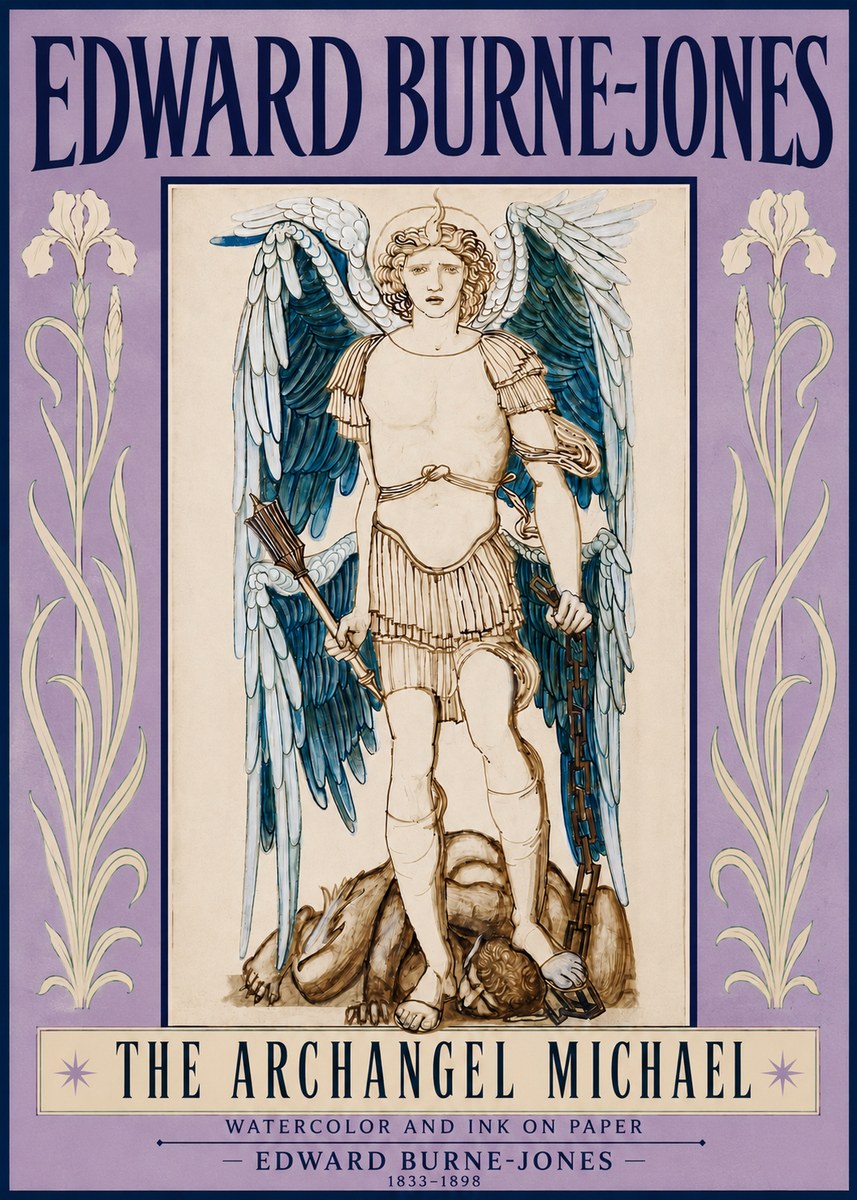 Edward Burne-Jones The Archangel Michael No3 - Poster