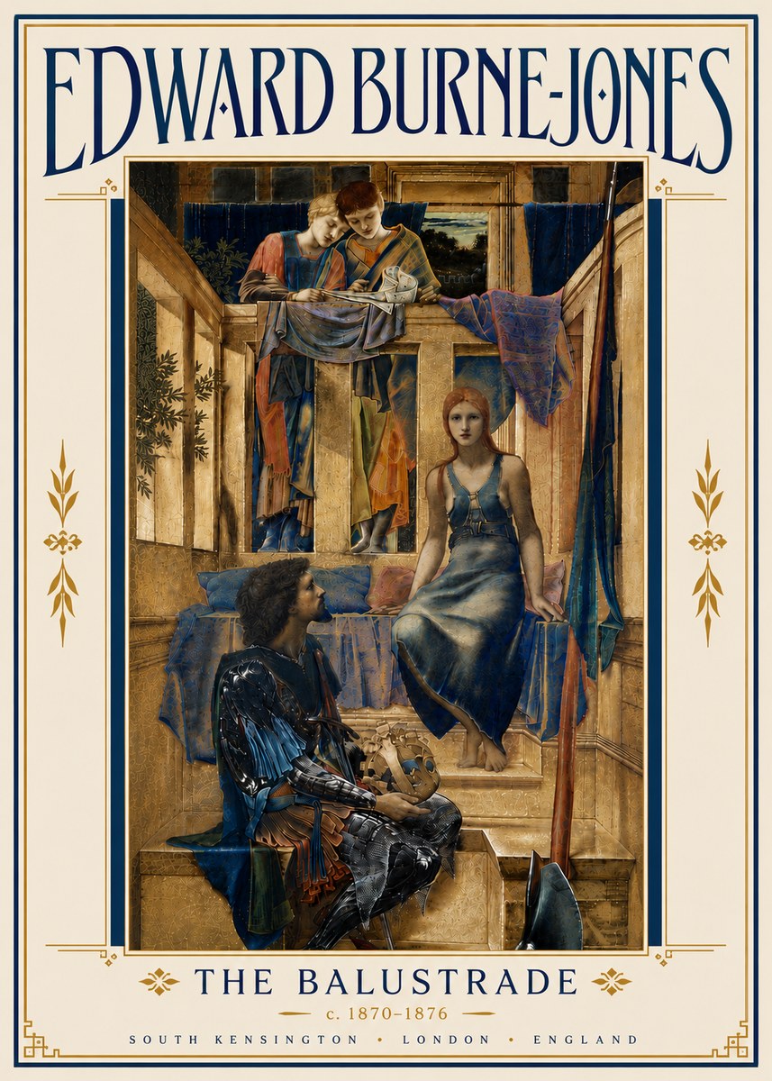 Edward Burne-Jones The Balustrade No6 - Poster