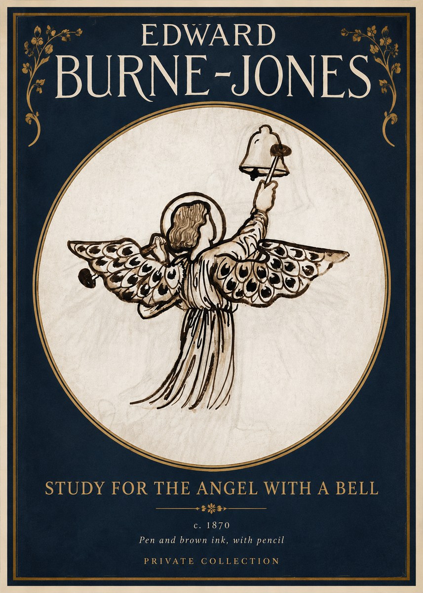 Edward Burne-Jones Study for the Angel with a Bell No2 - Poster