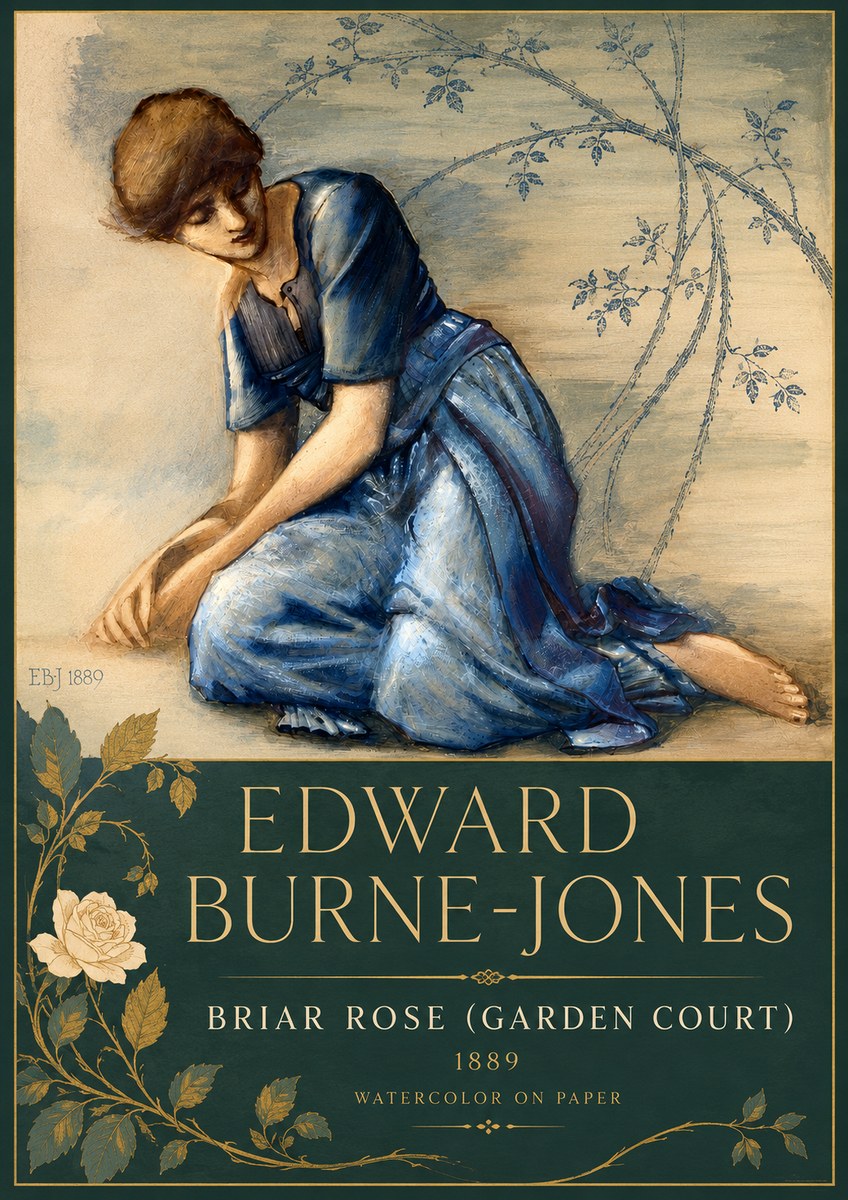 Edward Burne-Jones Briar Rose (Garden Court) No5 - Poster