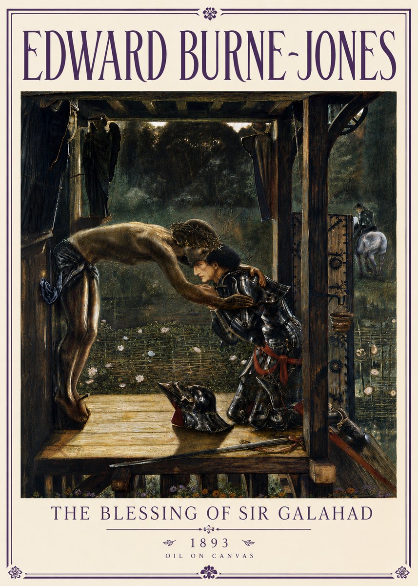 Edward Burne-Jones The Blessing of Sir Galahad No6 - Poster