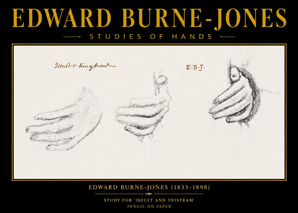 Edward Burne-Jones Study for 'Iseult and Tristram' No6 - Poster