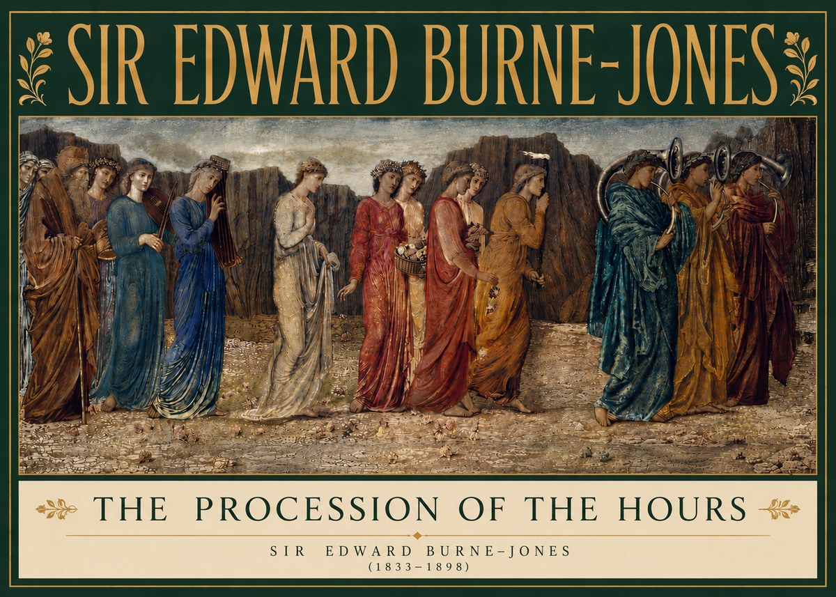 Edward Burne-Jones The Procession of the Hours No5 - Poster
