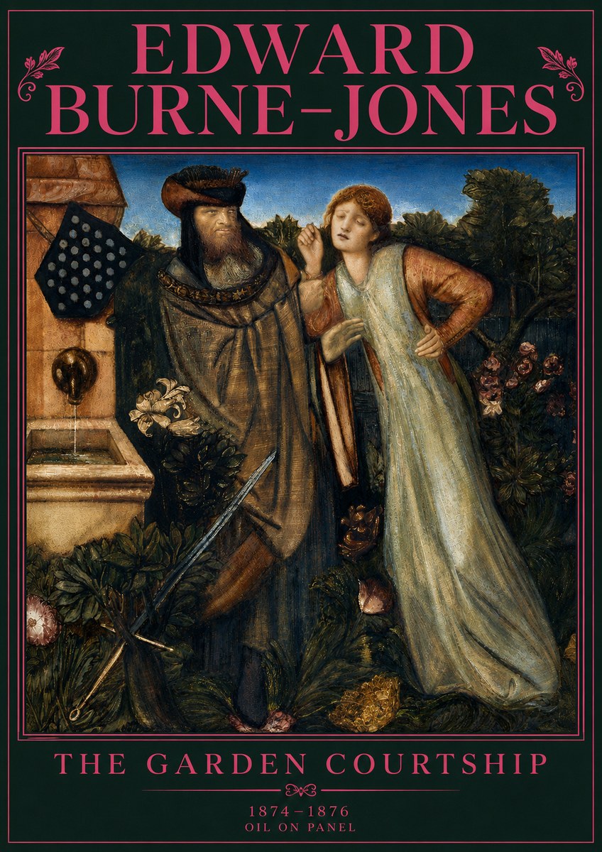 Edward Burne-Jones The Garden Courtship No4 - Poster