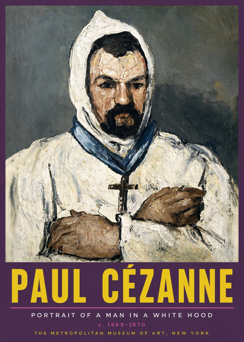 Paul Cézanne Portrait of a Man in a White Hood No5 - Poster