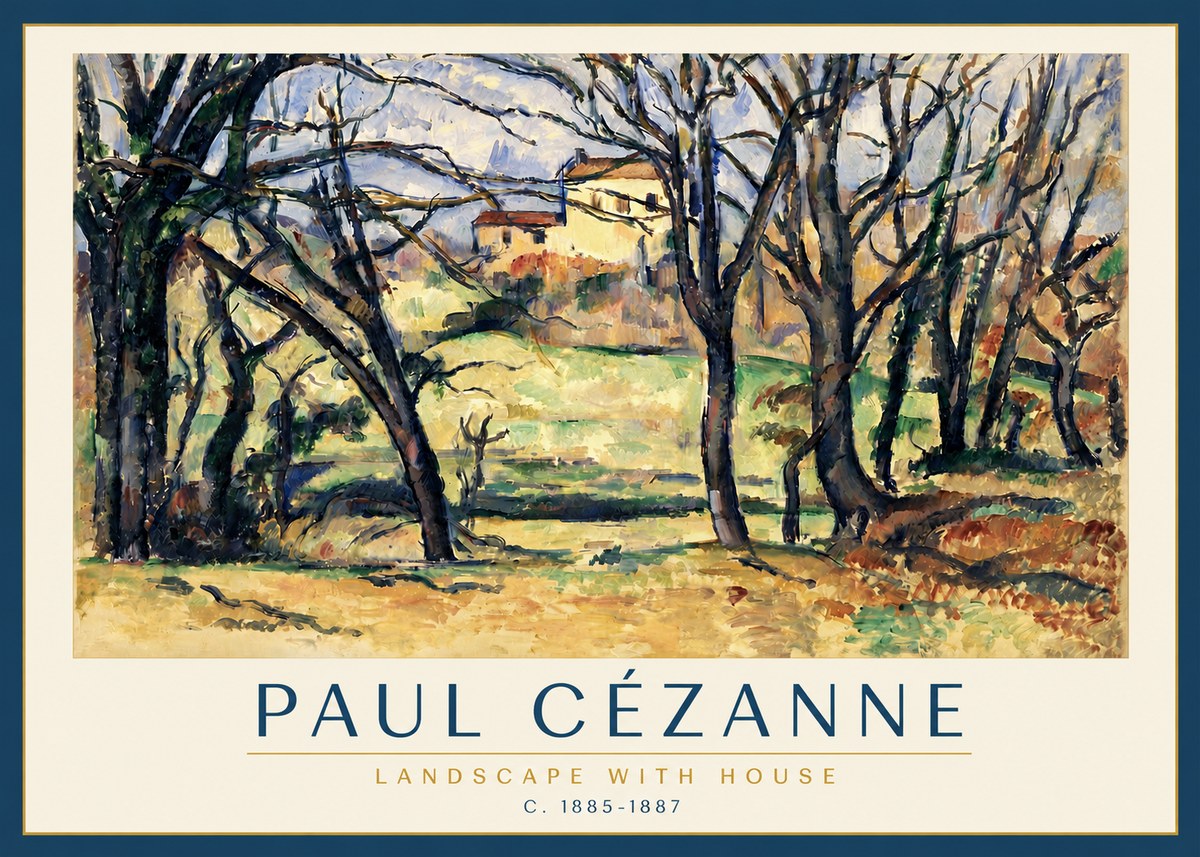 Paul Cézanne Landscape with House No3 - Poster