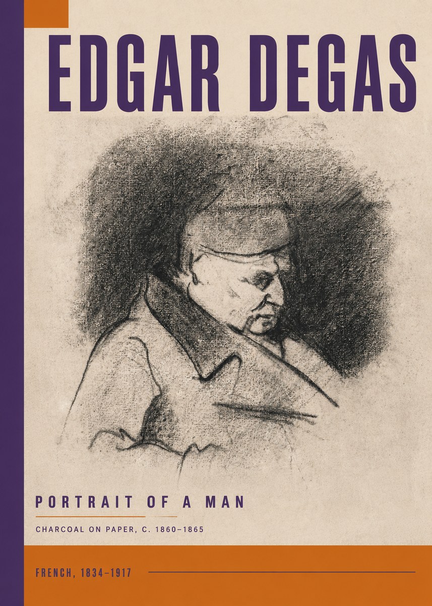 Edgar Degas Portrait of a Man No6 - Poster