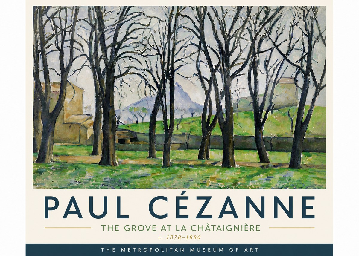 Paul Cézanne The Grove at La Châtaignière No6 - Poster