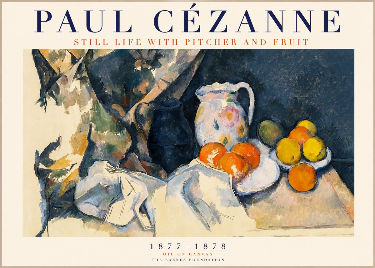 Paul Cézanne Still Life with Pitcher and Fruit No1 - Poster