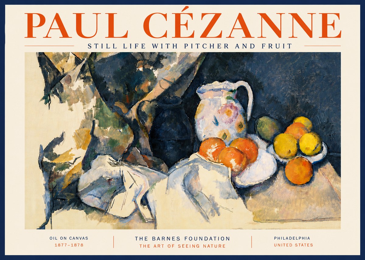 Paul Cézanne Still Life with Pitcher and Fruit No6 - Poster