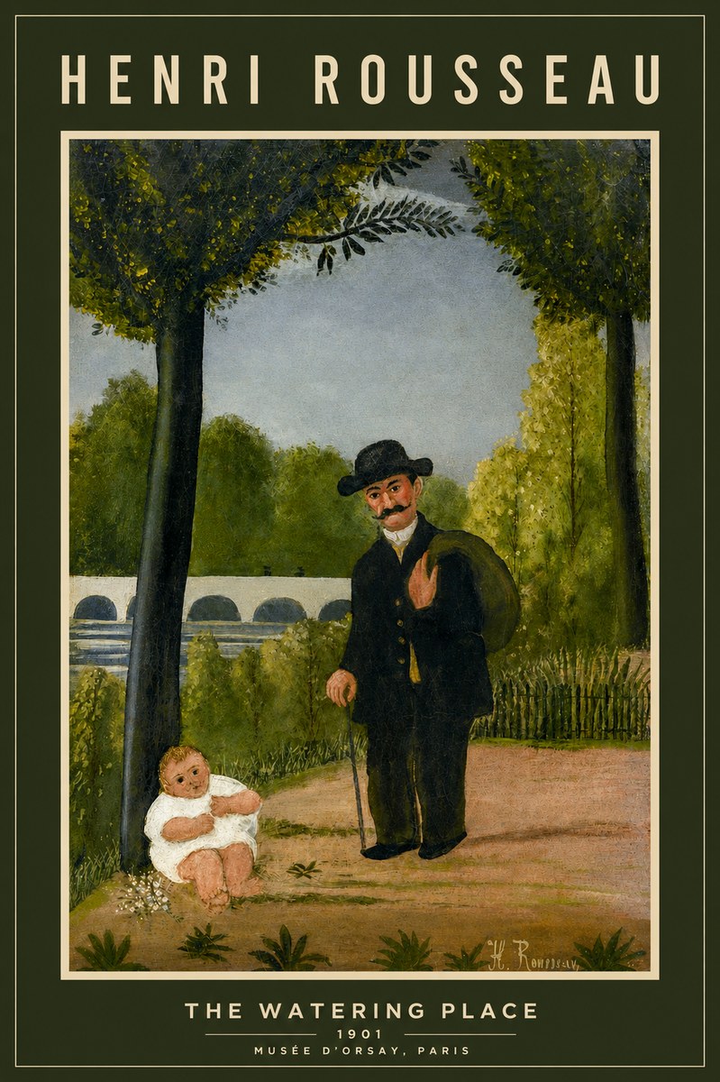 Rousseau The Watering Place No2 - Poster