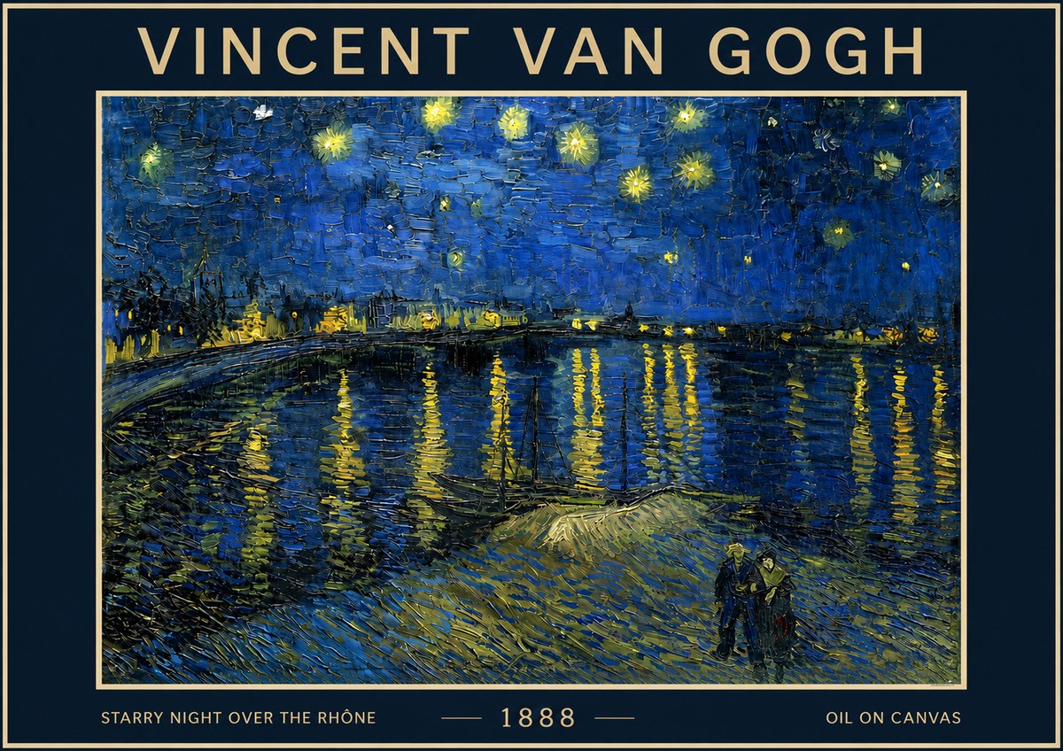 Van Gogh Starry Night over the Rhône No4 - Poster