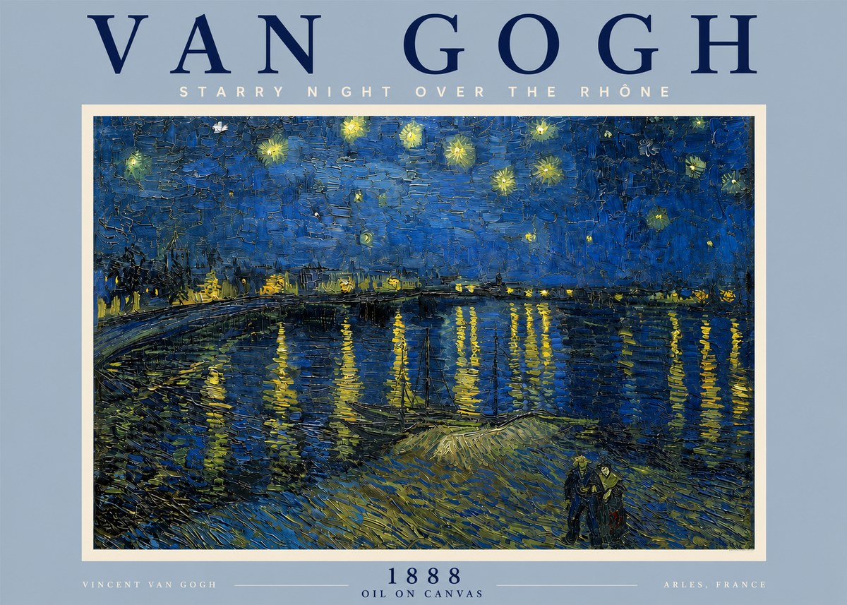 Van Gogh Starry Night over the Rhône No5 - Poster