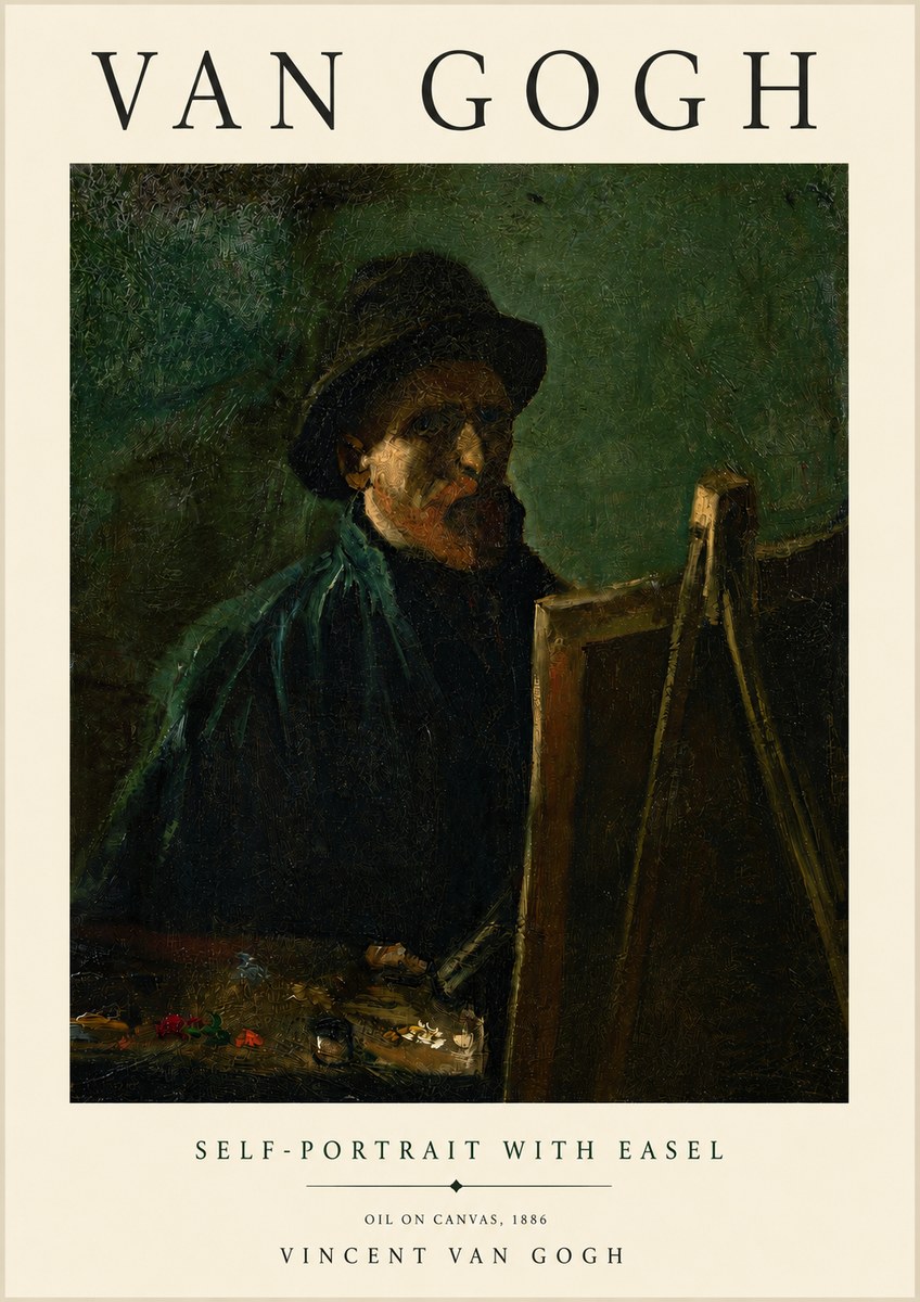 Van Gogh Self-portrait with Easel II No3 - Poster
