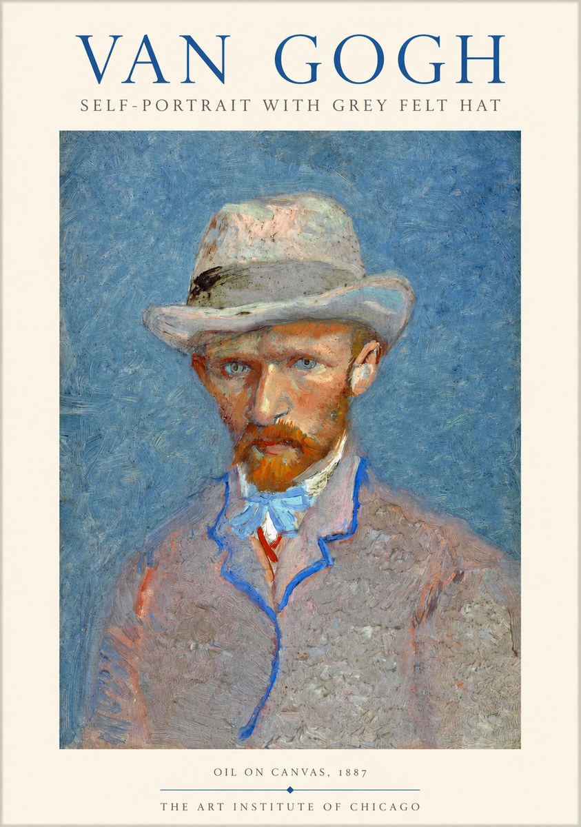 Van Gogh Self-portrait with Grey Felt Hat II No1 - Poster