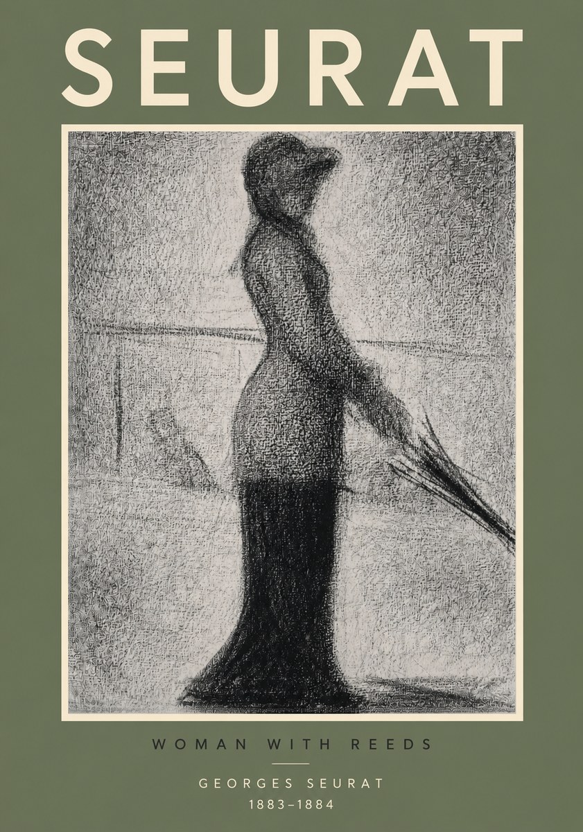 Seurat Woman with Reeds No2 - Poster