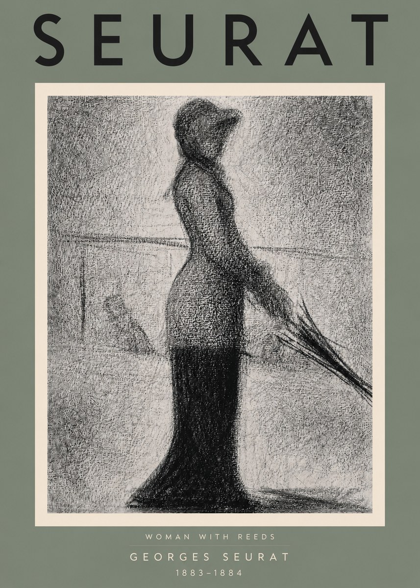 Seurat Woman with Reeds No4 - Poster