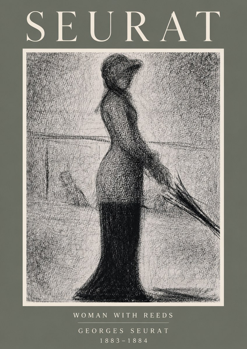 Seurat Woman with Reeds No6 - Poster