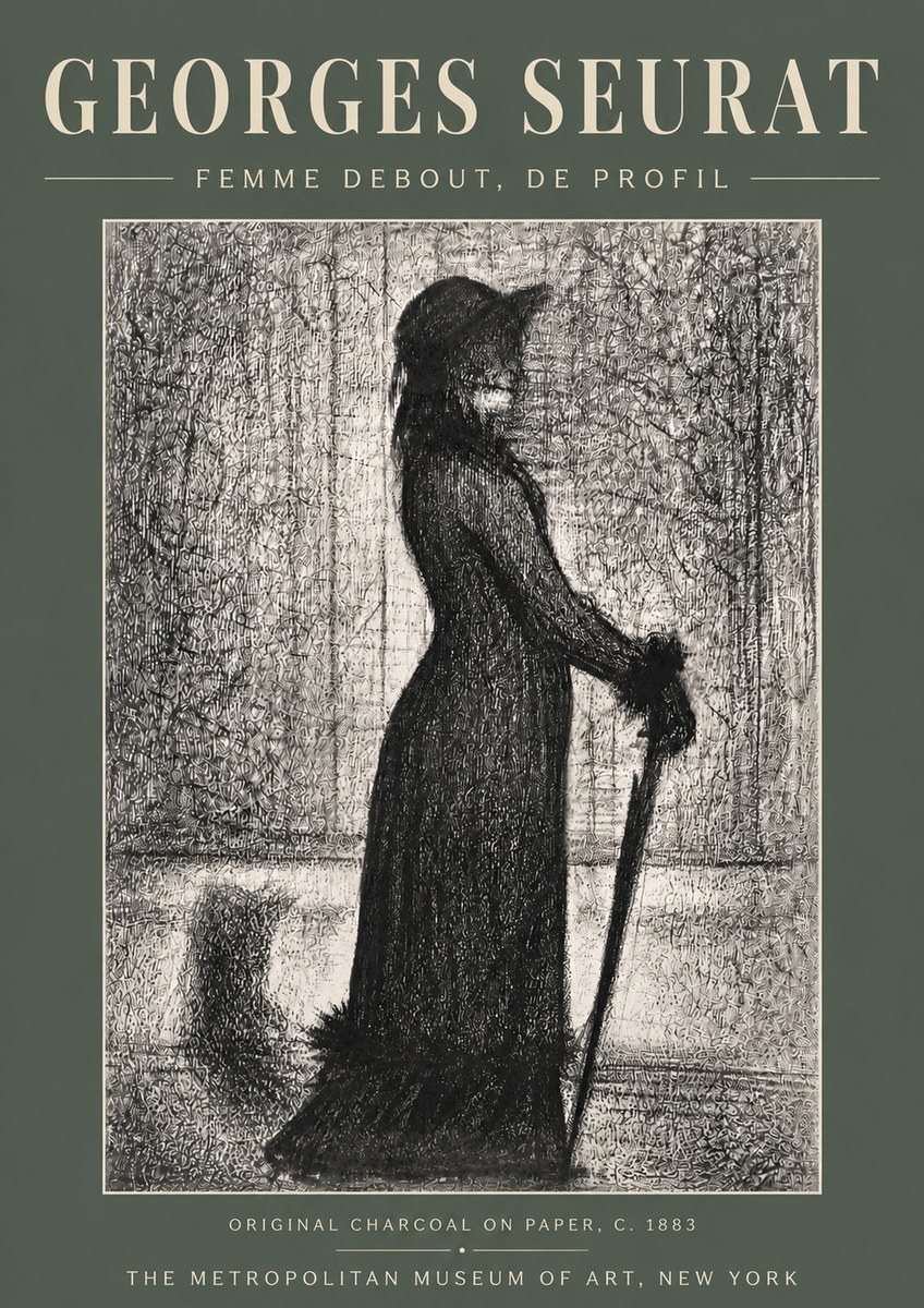 Seurat Femme Debout, De Profil No5 - Poster