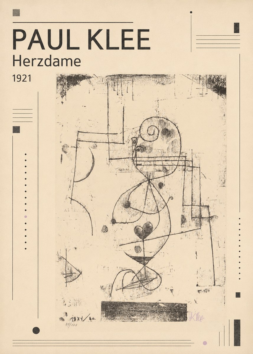 Paul Klee Herzdame No3 - Poster