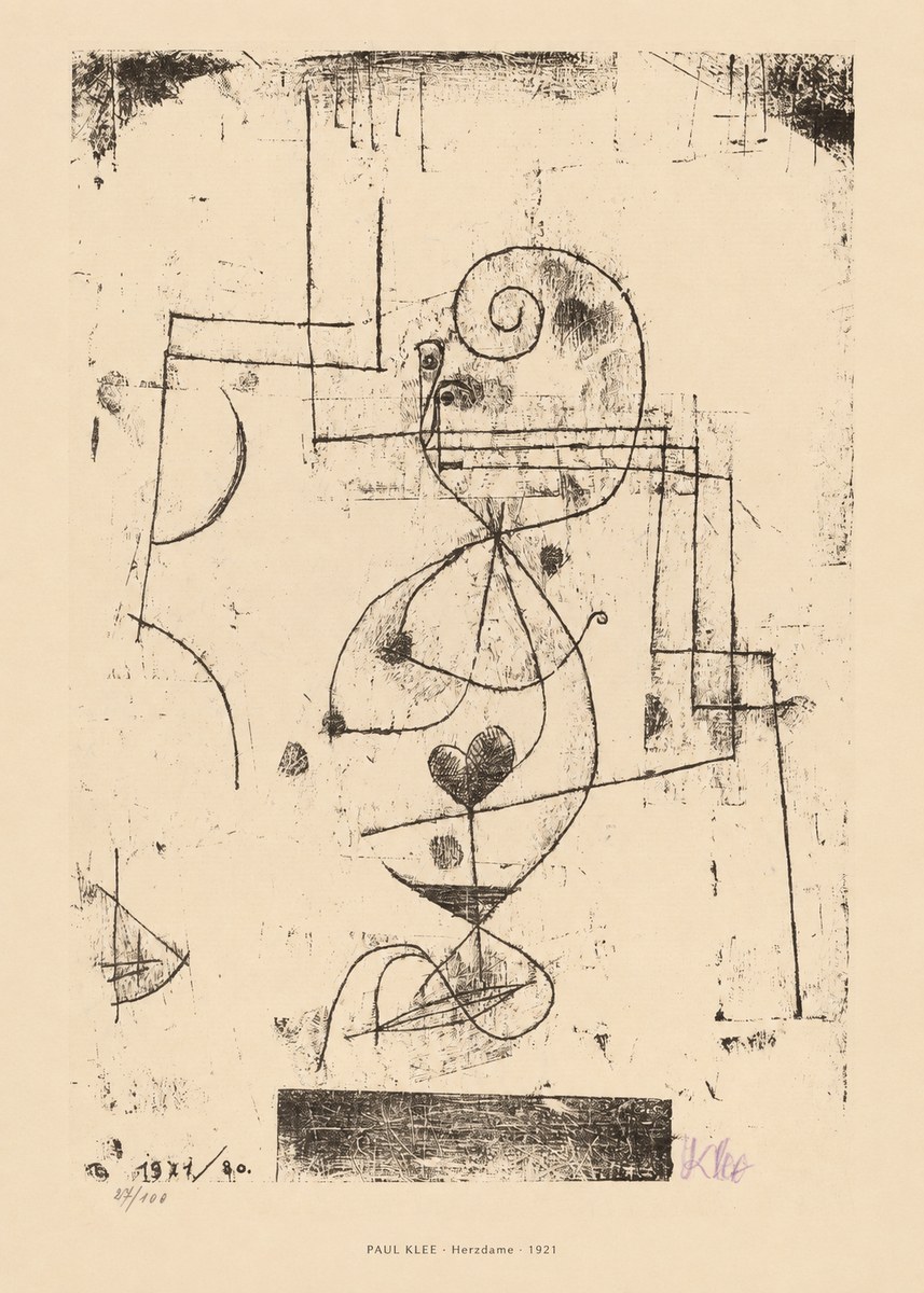 Paul Klee Herzdame No5 - Poster