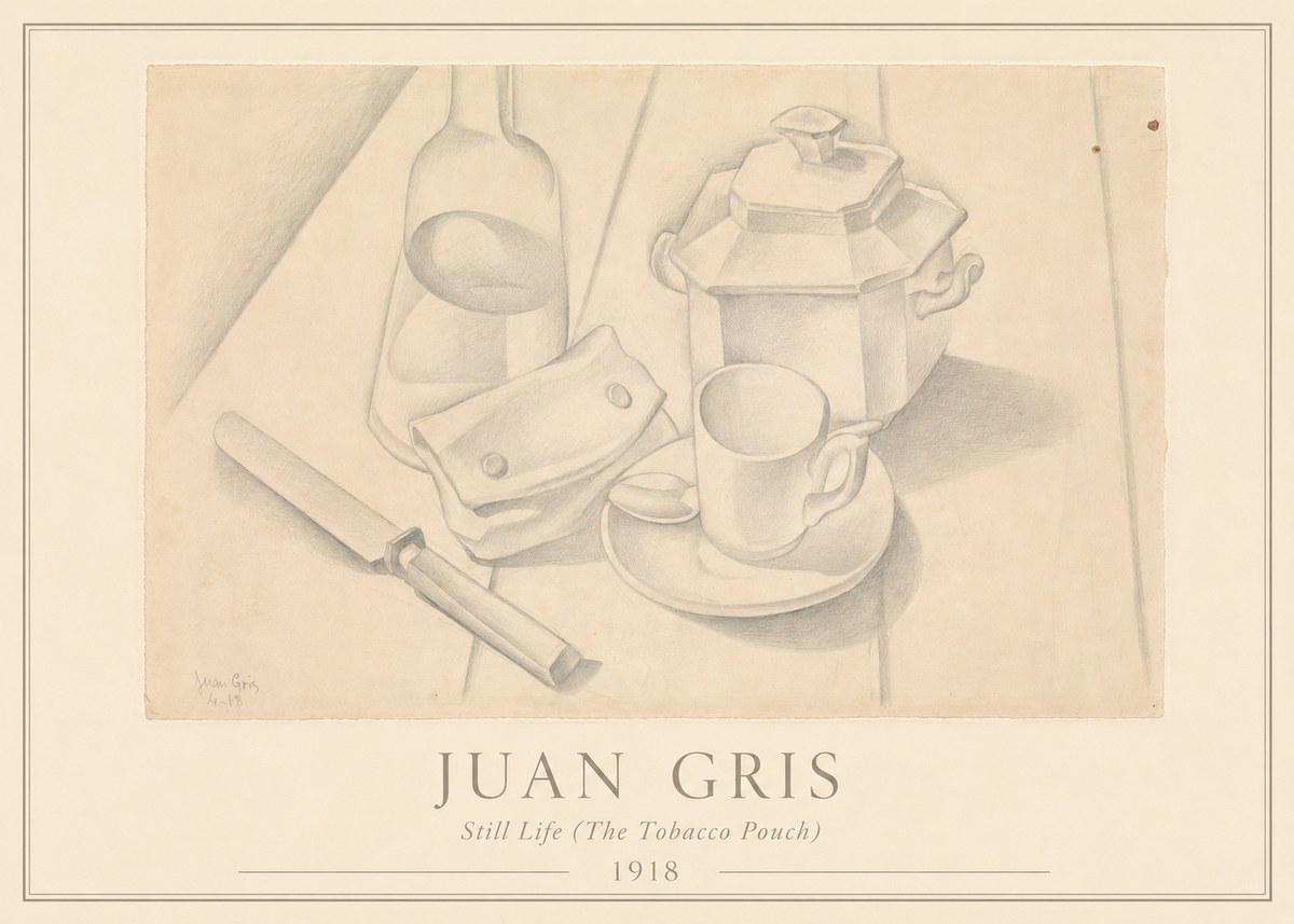 Juan Gris Still Life (the Tobacco Pouch) No3 - Poster