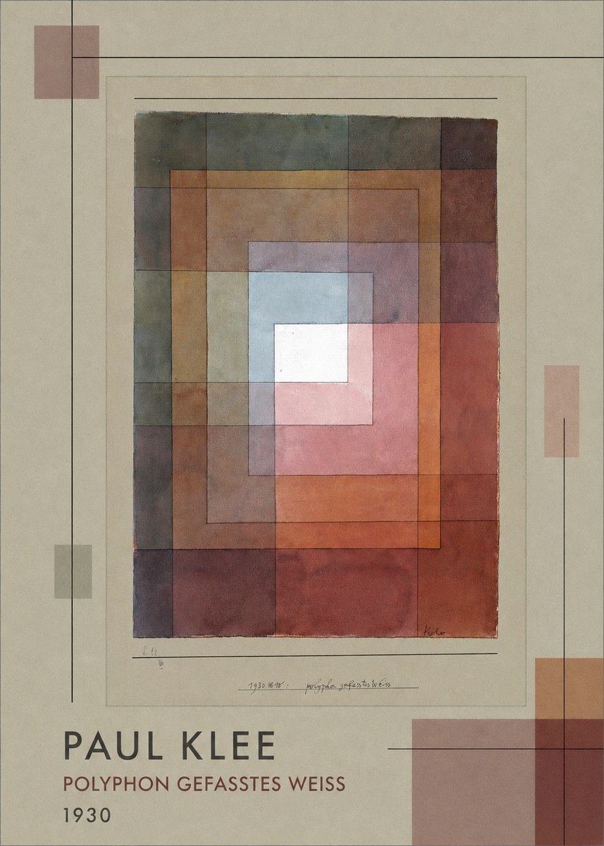 Paul Klee Polyphon Gefasstes Weiss No1 - Poster