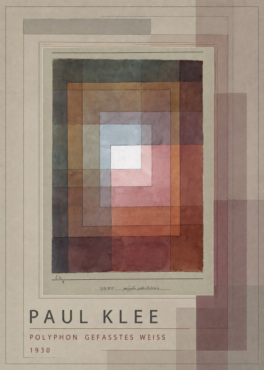 Paul Klee Polyphon Gefasstes Weiss No3 - Poster