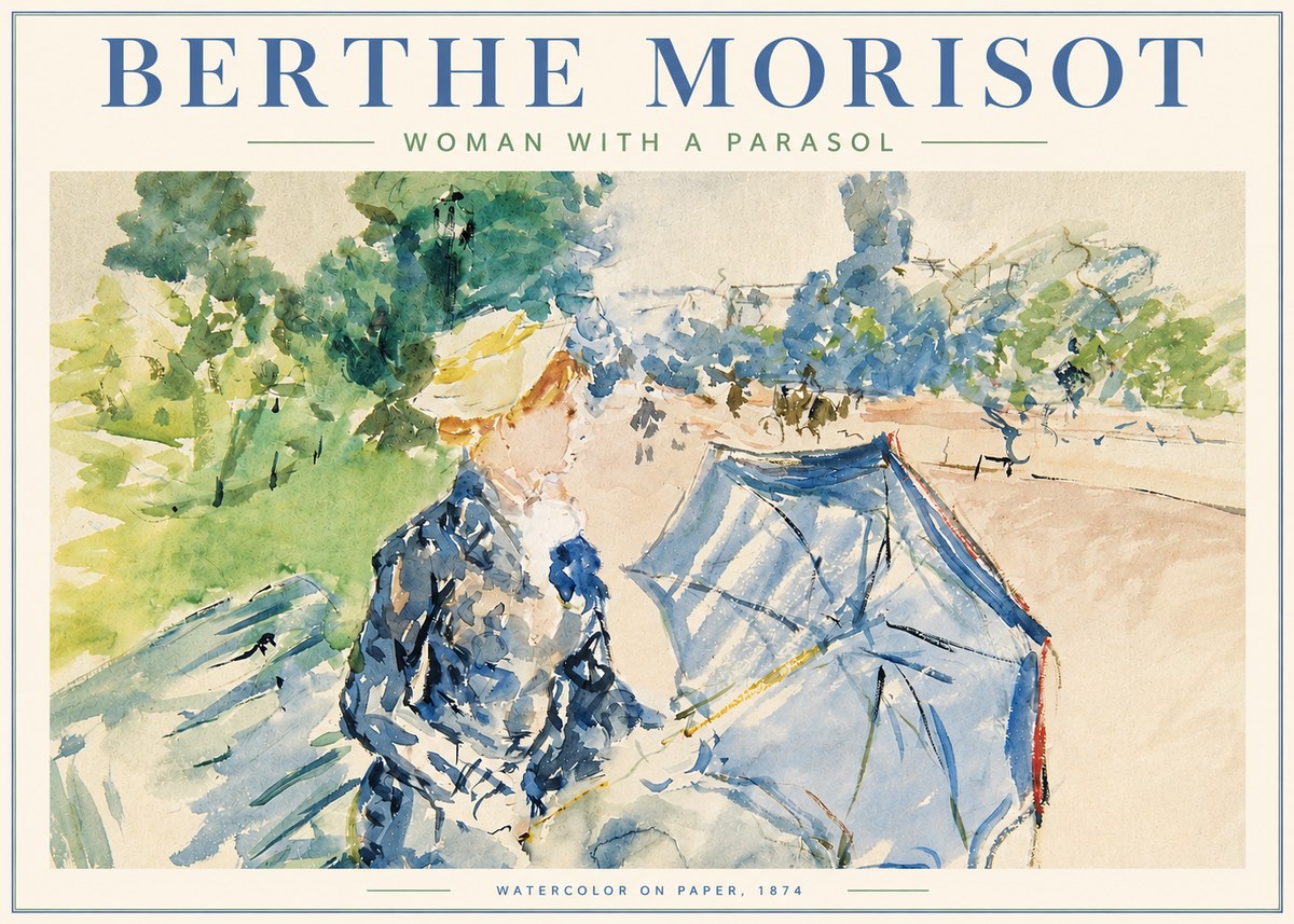 Berthe Morisot Woman with a Parasol No3 - Poster