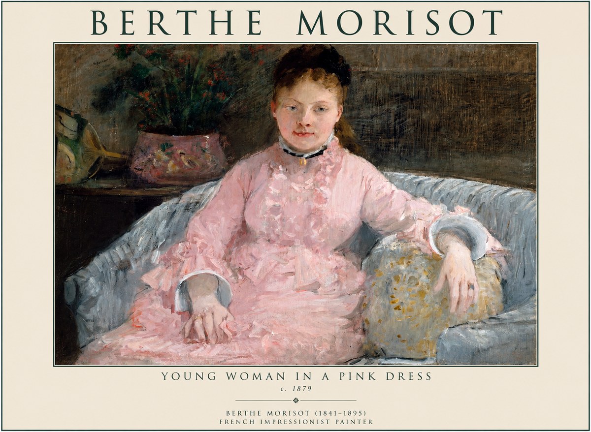 Berthe Morisot Young Woman in a Pink Dress I No1 - Poster