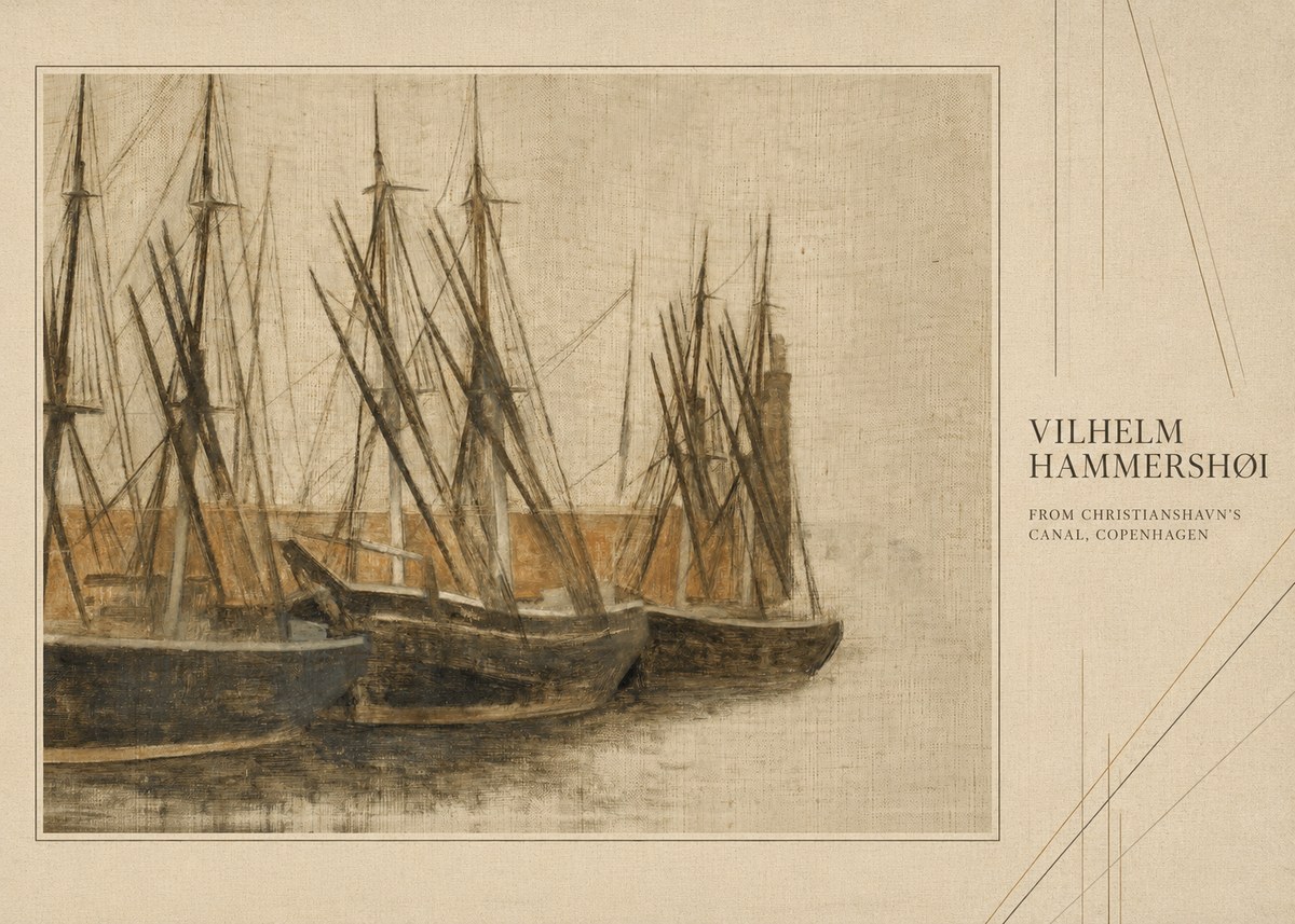 Vilhelm Hammershøi From Christianshavn's Canal, Copenhagen No4 - Poster
