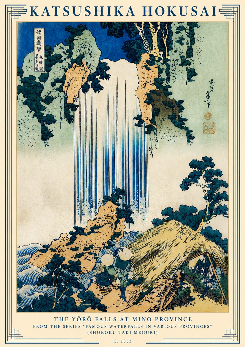 Katsushika Hokusai The Yōrō Falls at Mino Province No3 - Poster