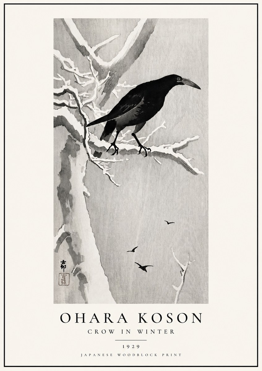 Ohara Koson Crow in Winter I No1 - Poster