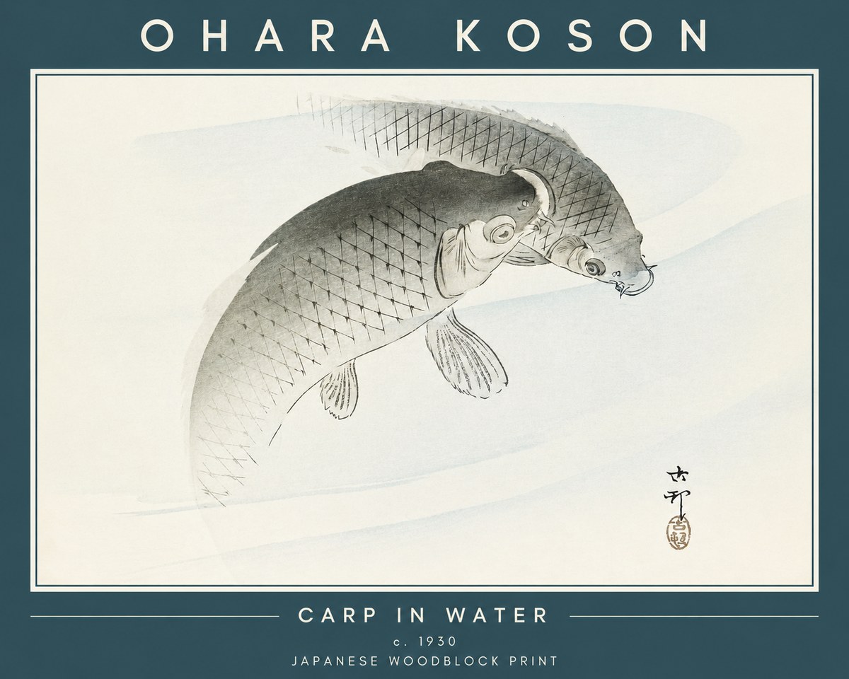 Ohara Koson Carp in Water No2 - Poster