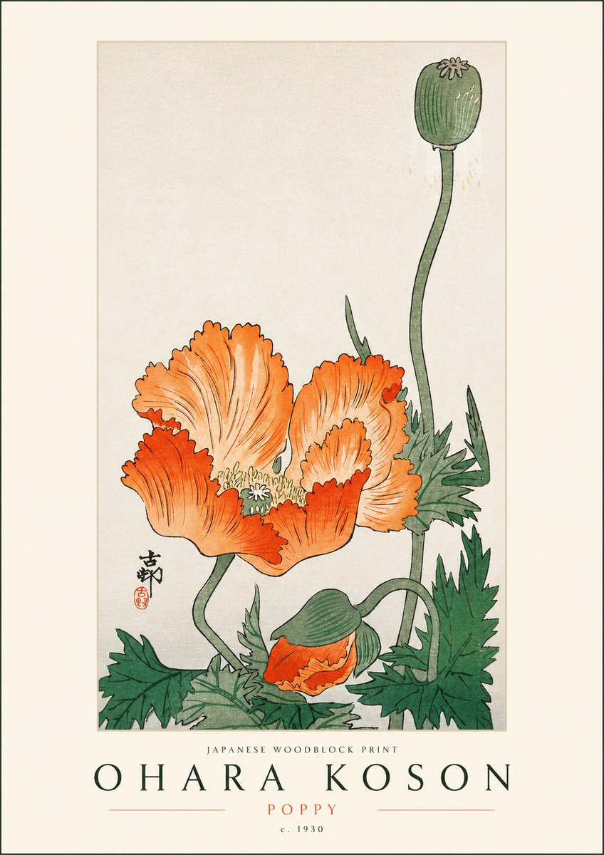 Ohara Koson Poppy No3 - Poster