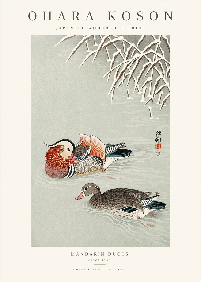 Ohara Koson Mandarin Ducks No1 - Poster
