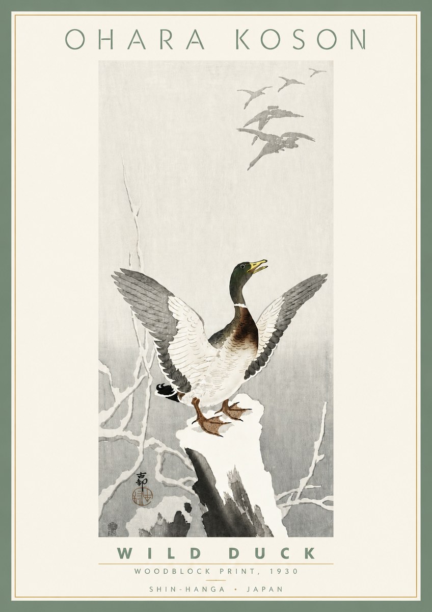 Ohara Koson Wild Duck No4 - Poster