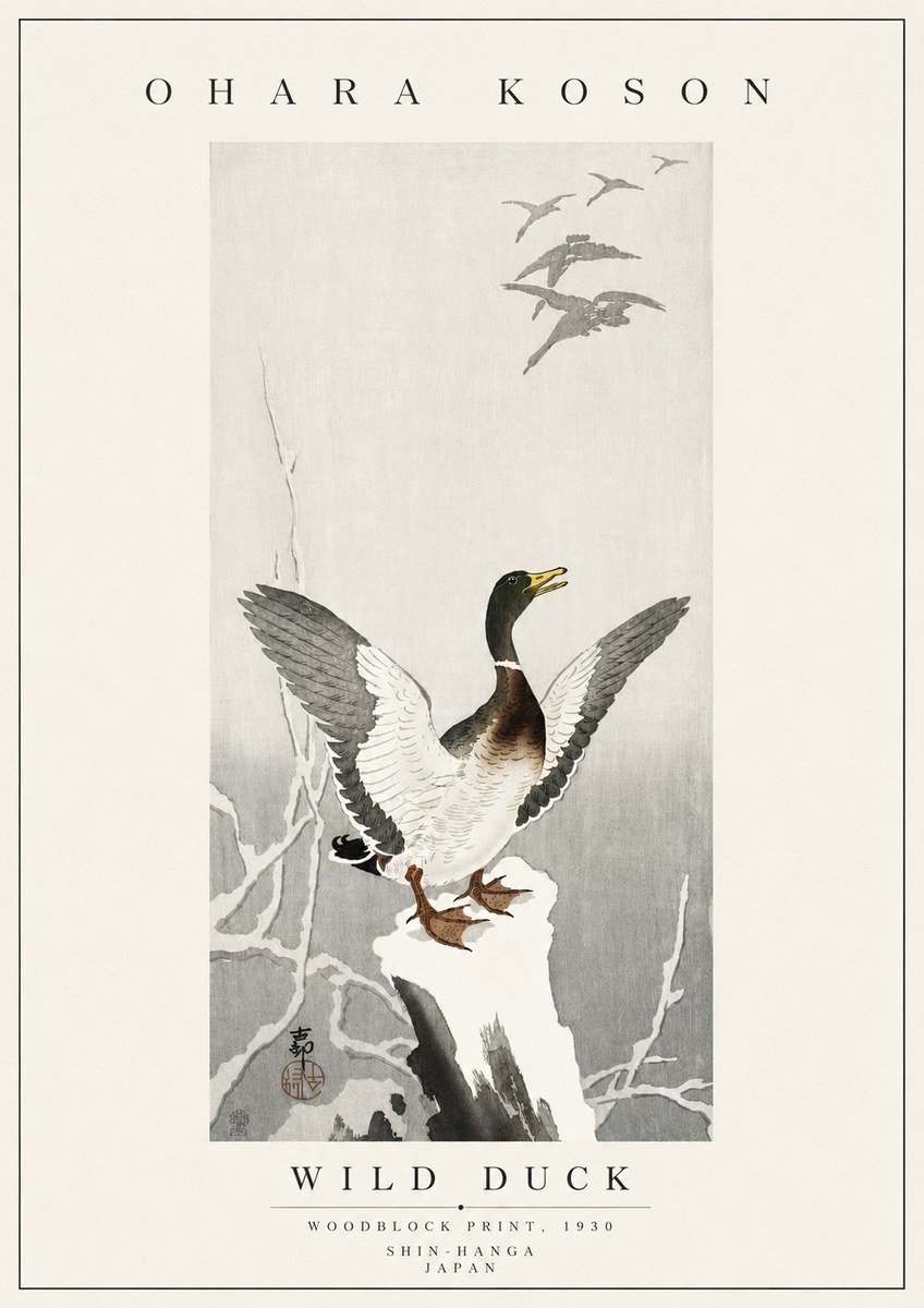 Ohara Koson Wild Duck No5 - Poster
