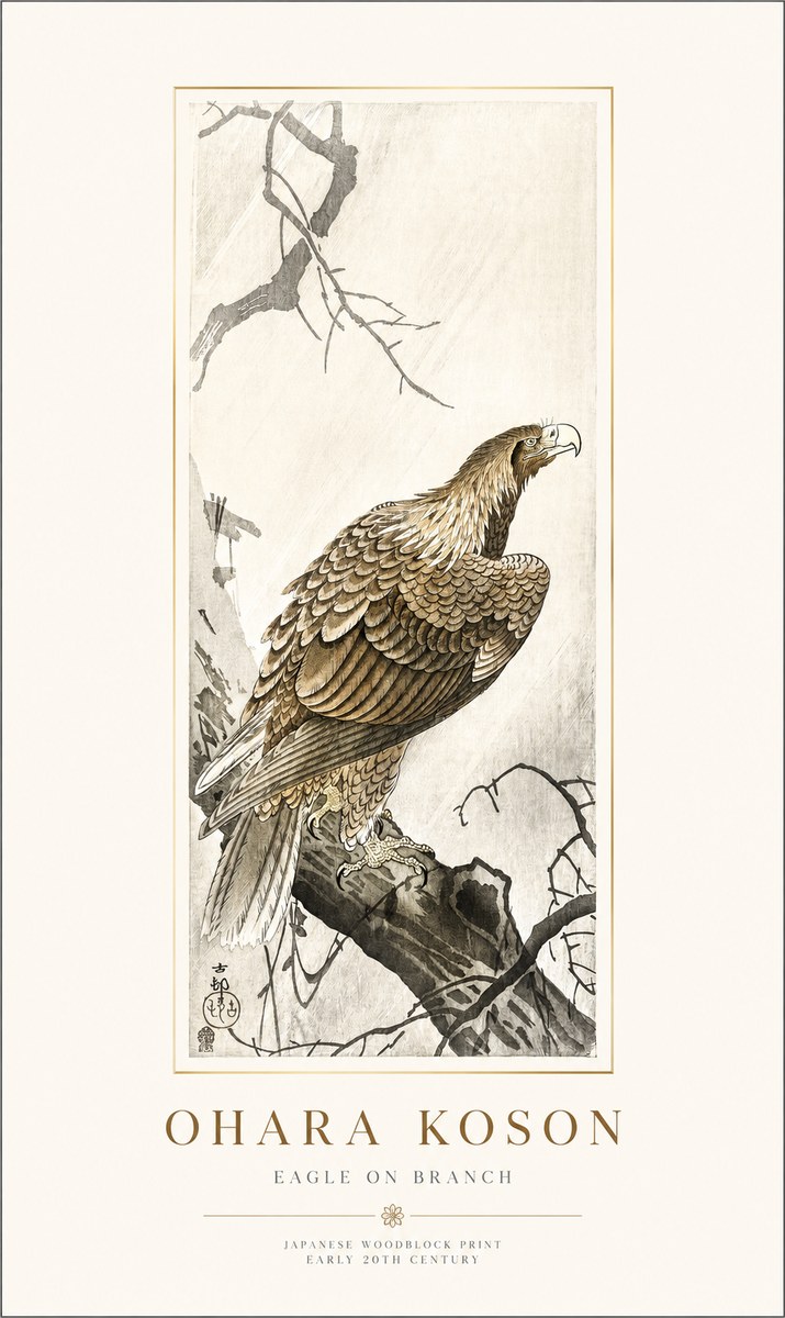 Ohara Koson Eagle on Branch No1 - Poster