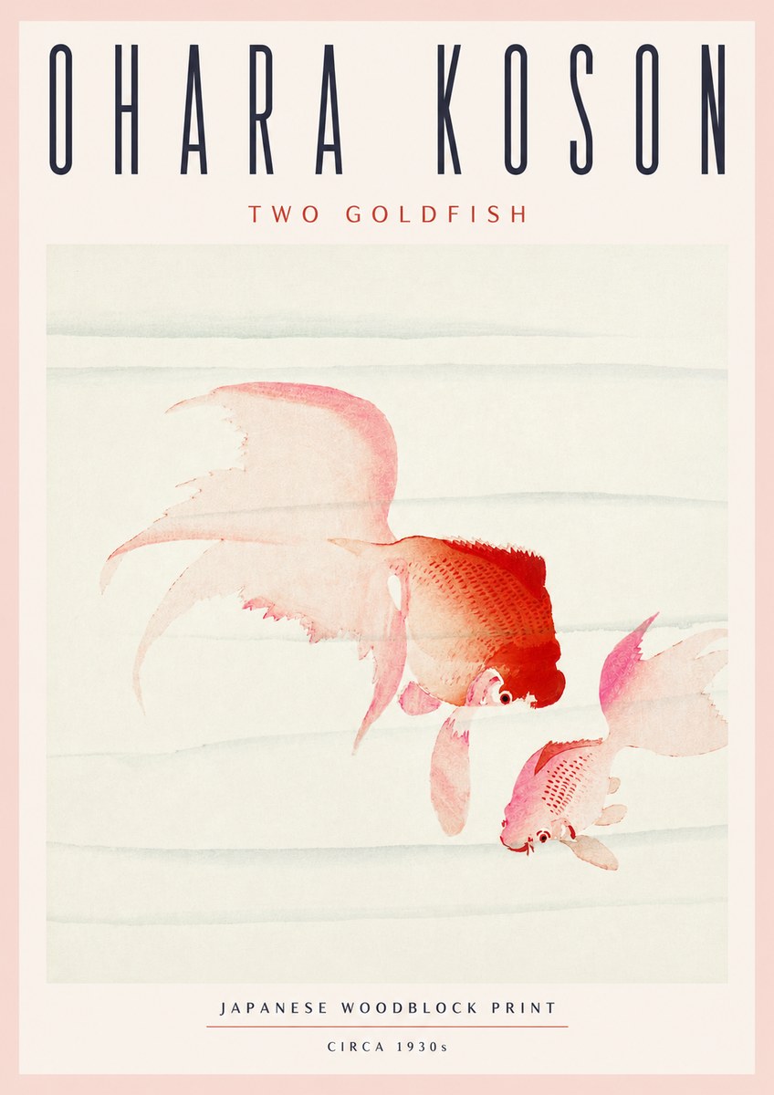 Ohara Koson Two Goldfish No4 - Poster