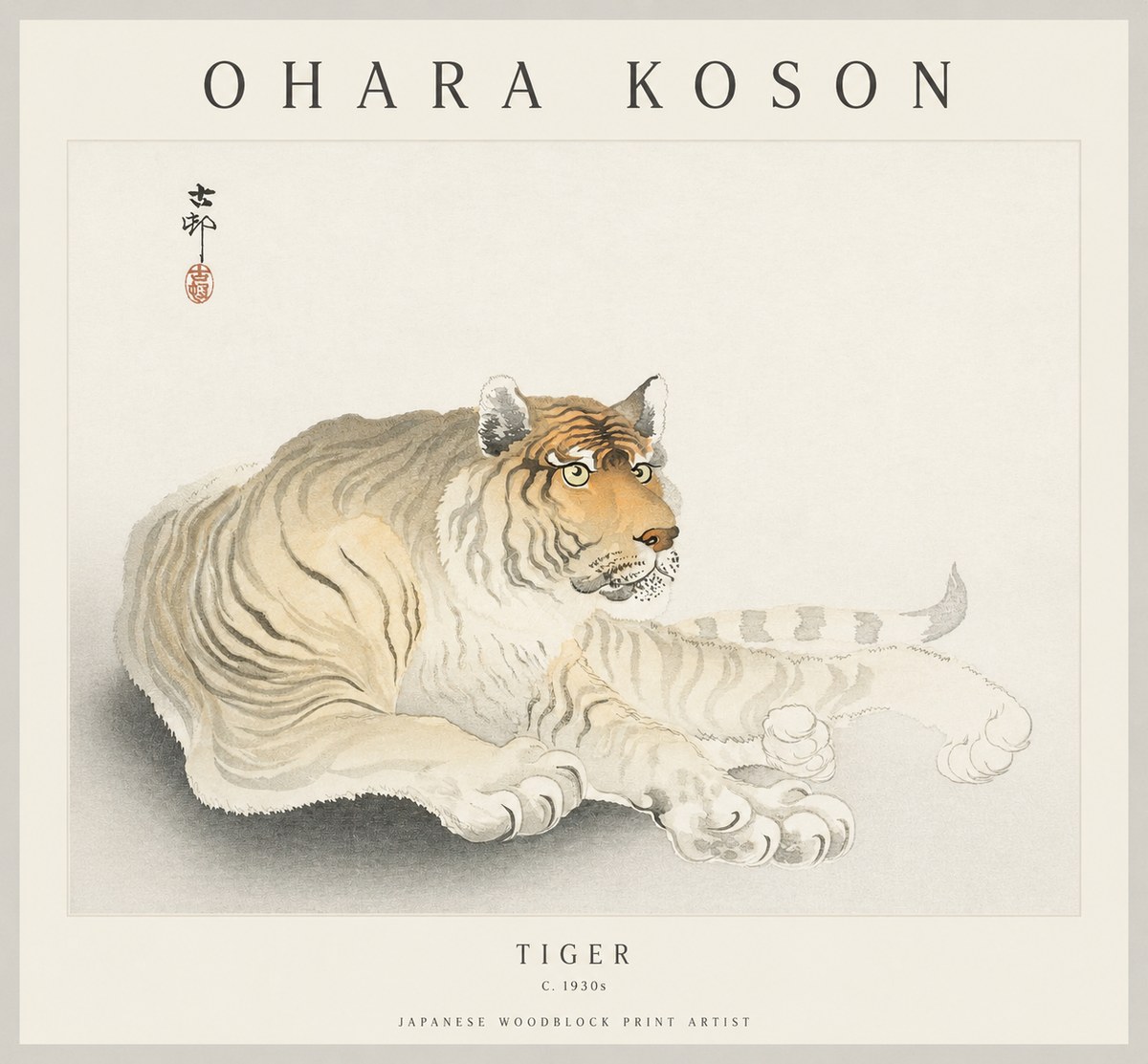 Ohara Koson Tiger No1 - Poster