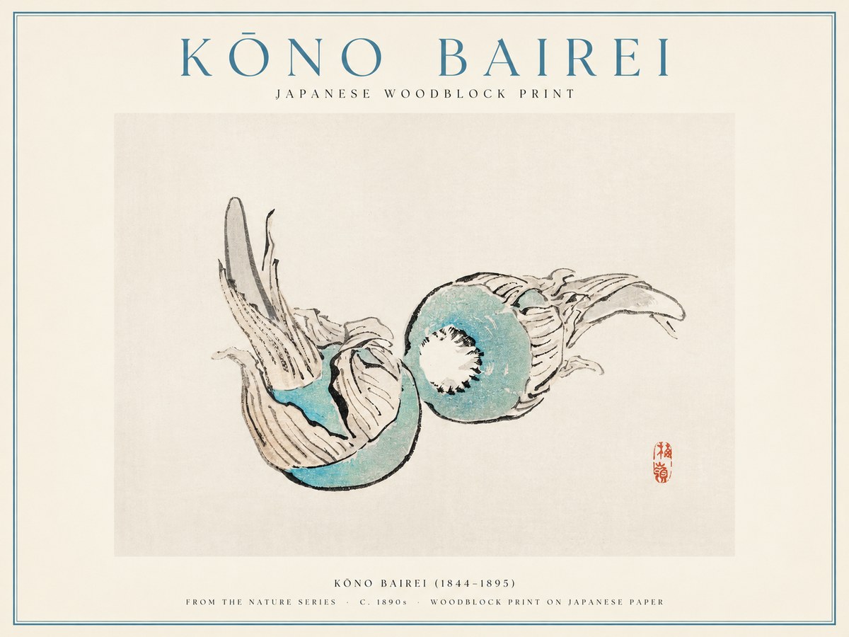 Kōno Bairei Abstract Botanical Forms No1 - Poster