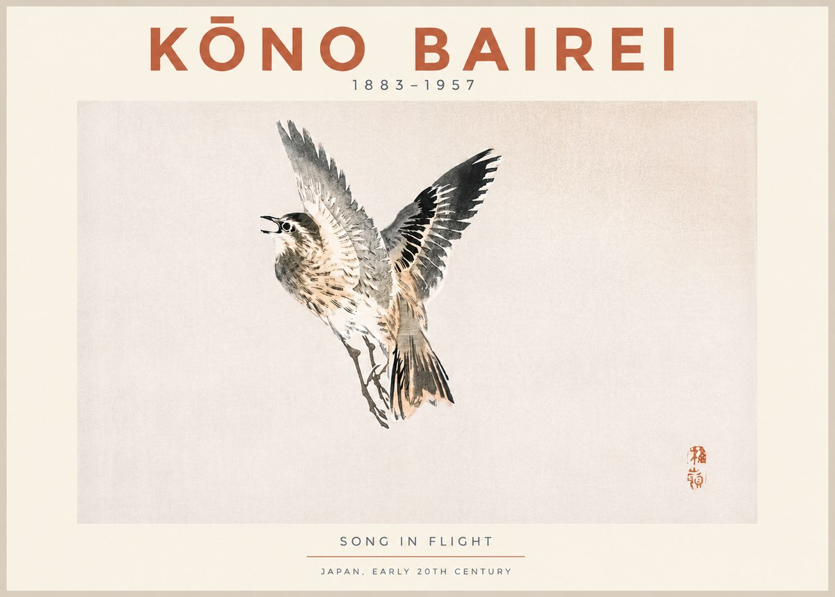 Kōno Bairei Song in Flight No3 - Poster