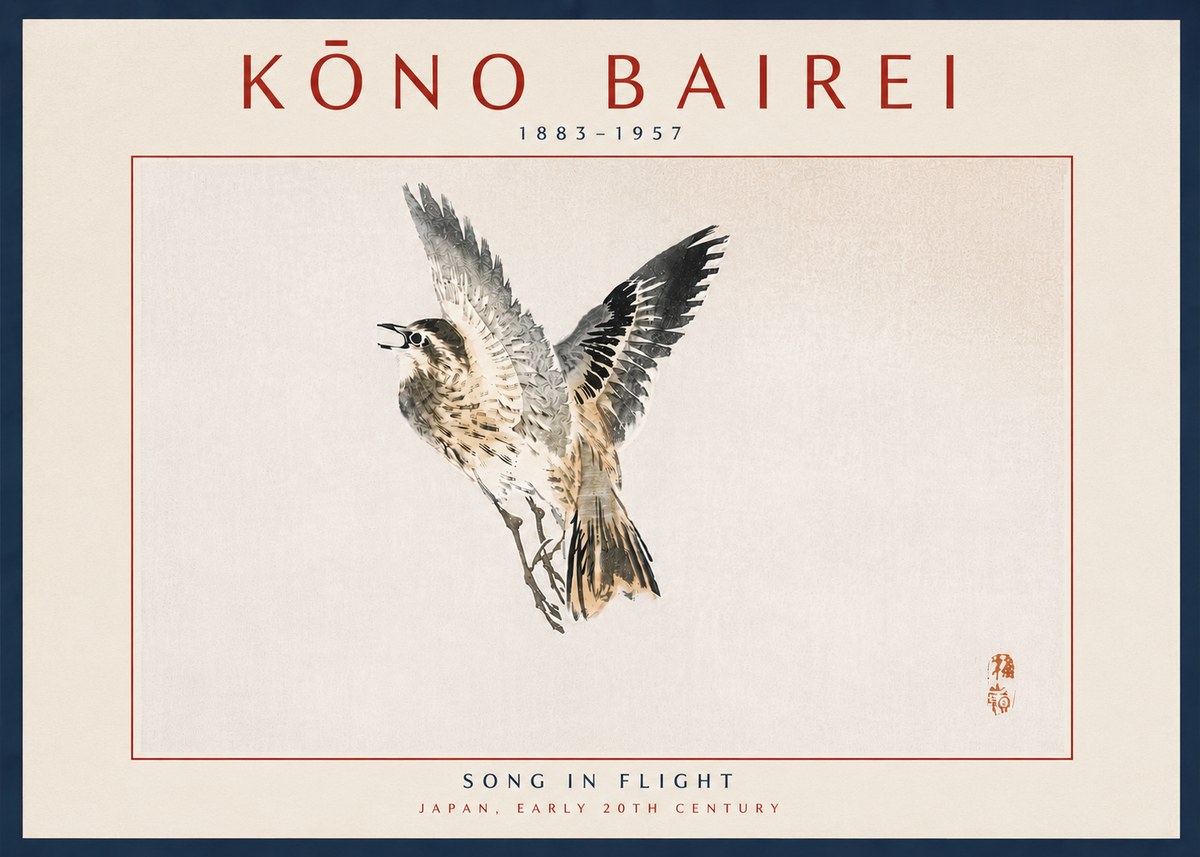 Kōno Bairei Song in Flight No6 - Poster