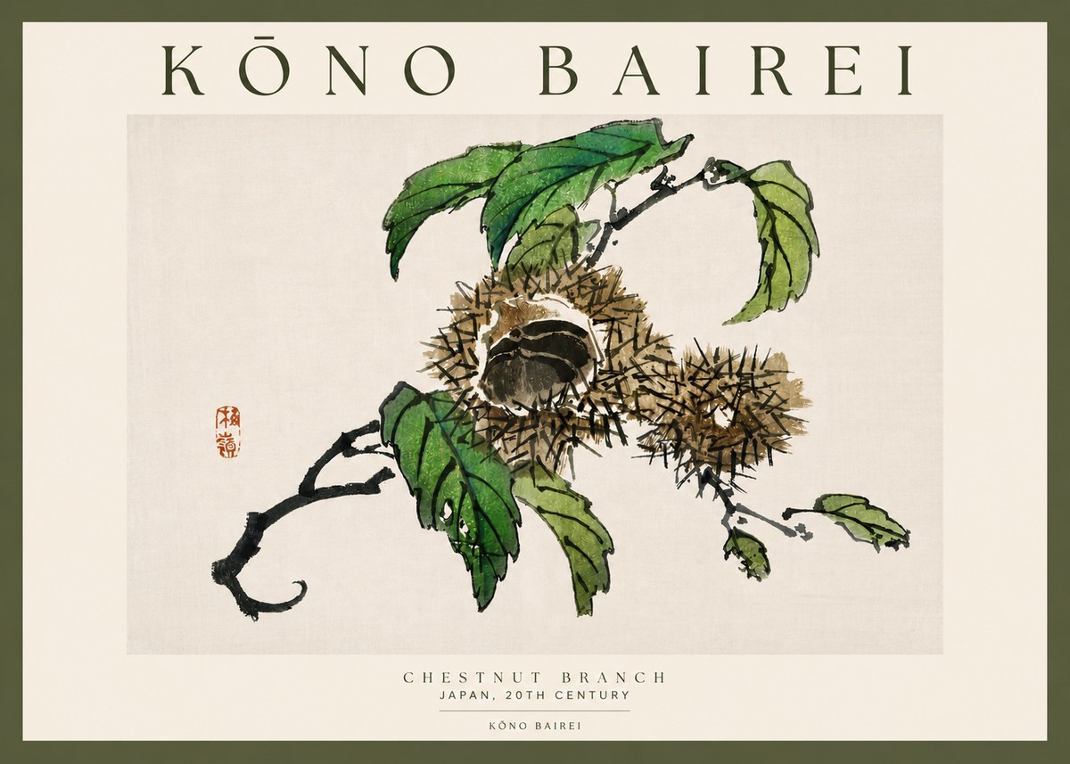 Kōno Bairei Chestnut Branch No3 - Poster