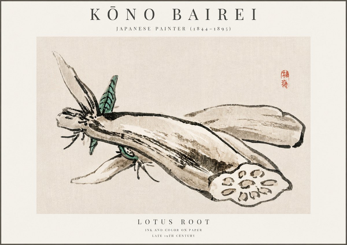 Kōno Bairei Lotus Root No1 - Poster